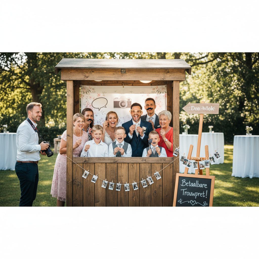 Realistische foto passend bij Waar vind ik een betaalbare trouwfotograaf met photobooth? voor websit